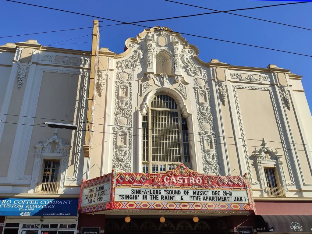 Castro Theatre facade and marquee on Castro Street