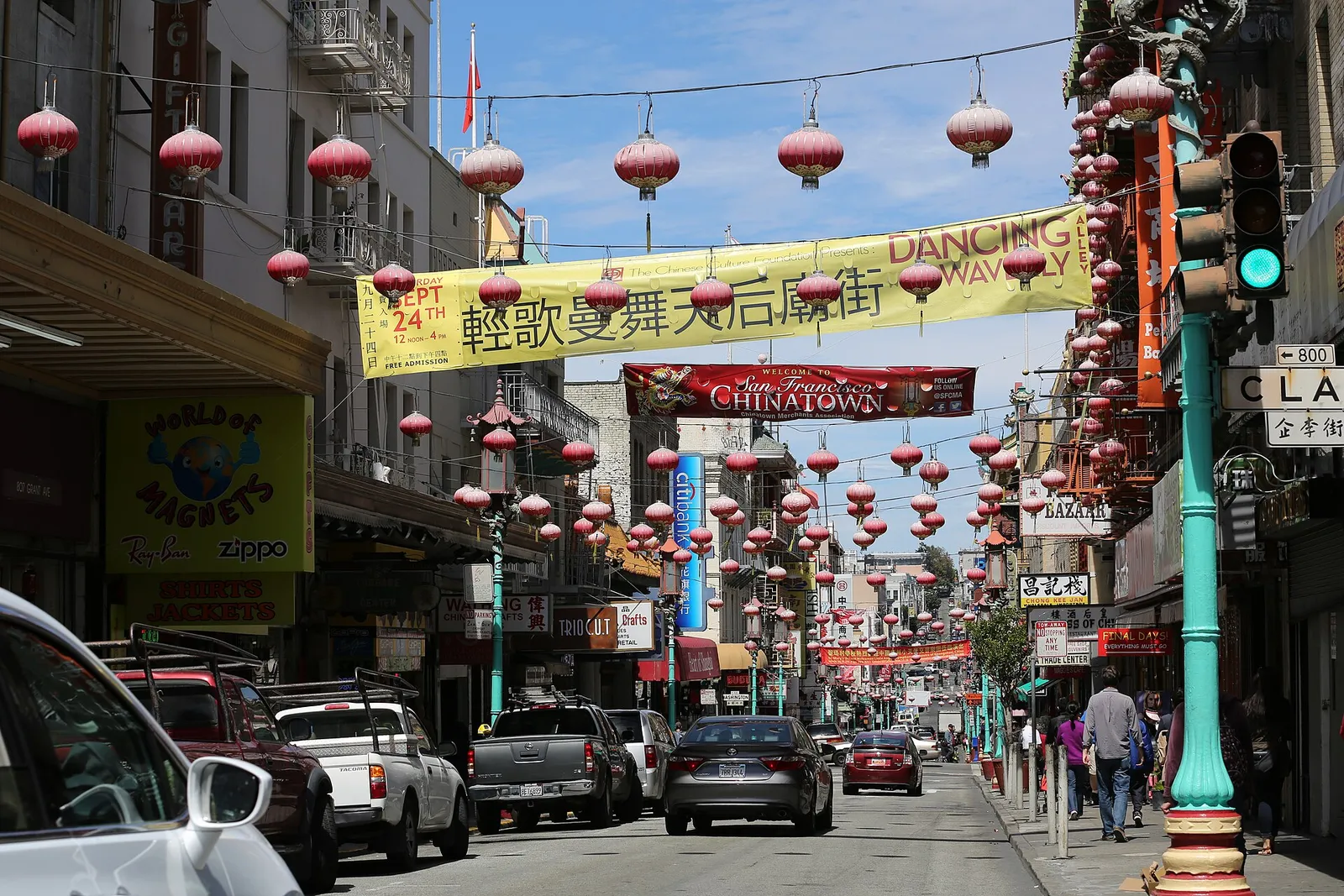 Lanterns strung over Grant Avenue in Chinatown