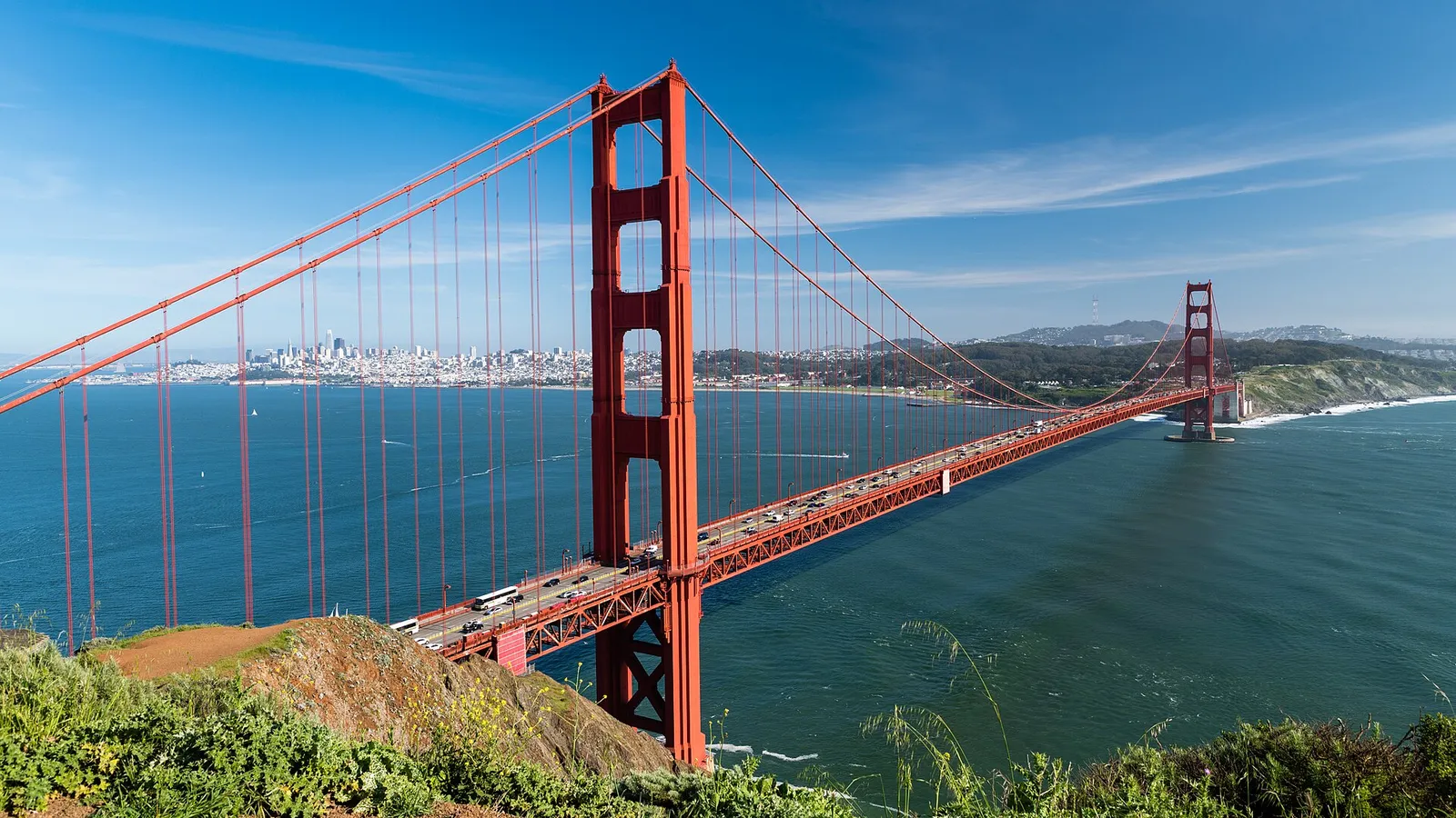 Golden Gate Bridge seen from Battery Spencer in the Marin Headlands