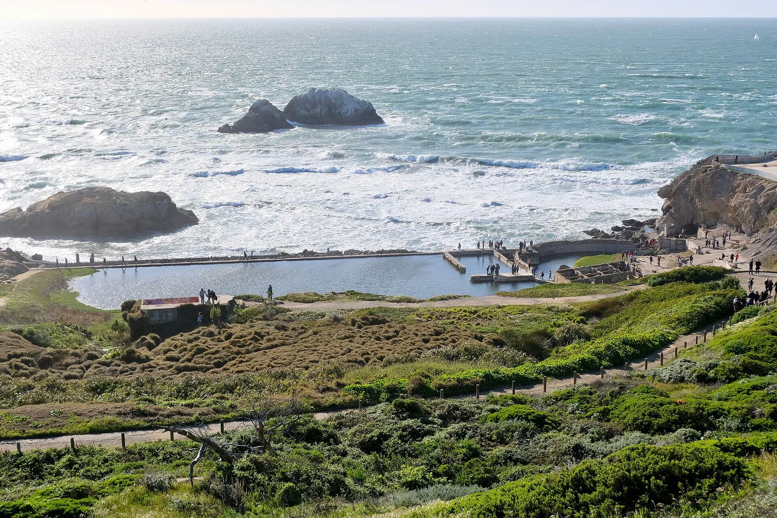 Sutro Baths ruins and Seal Rocks at Lands End